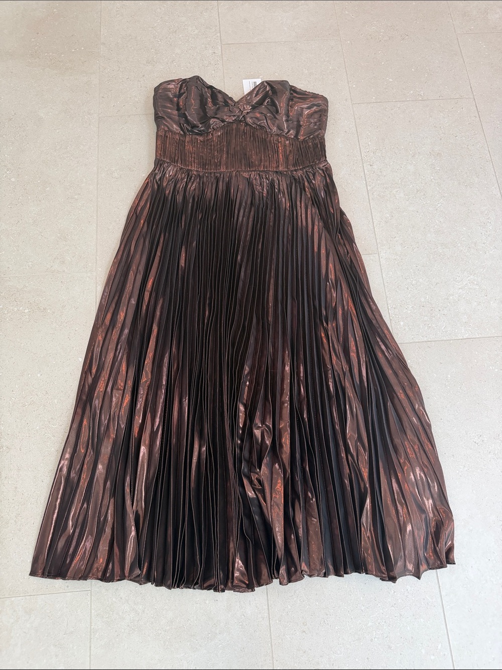 Astr Metallic Copper Ascella Strapless A-Line Dress - Picture 4 of 7